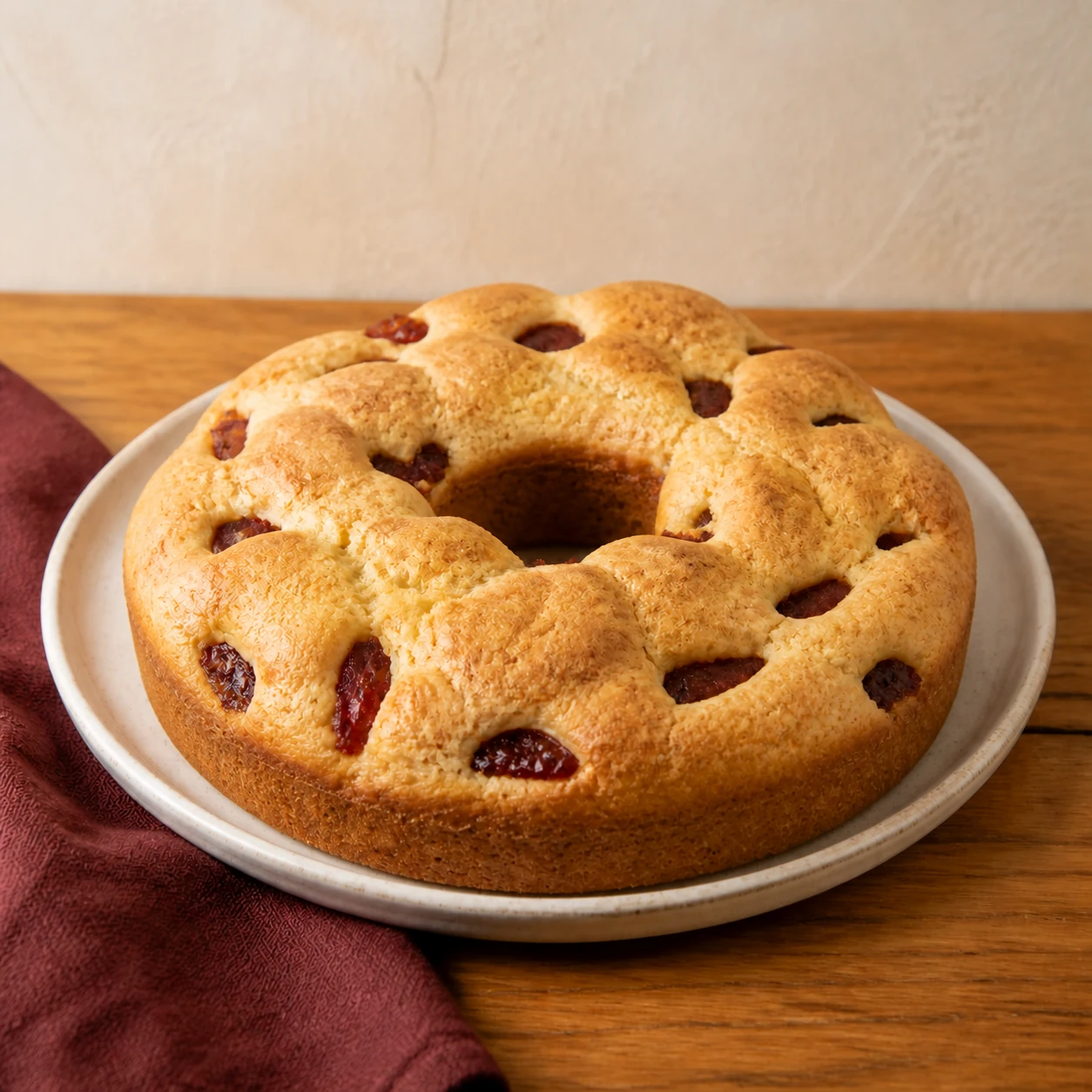 Bolo de fubá com goiabada