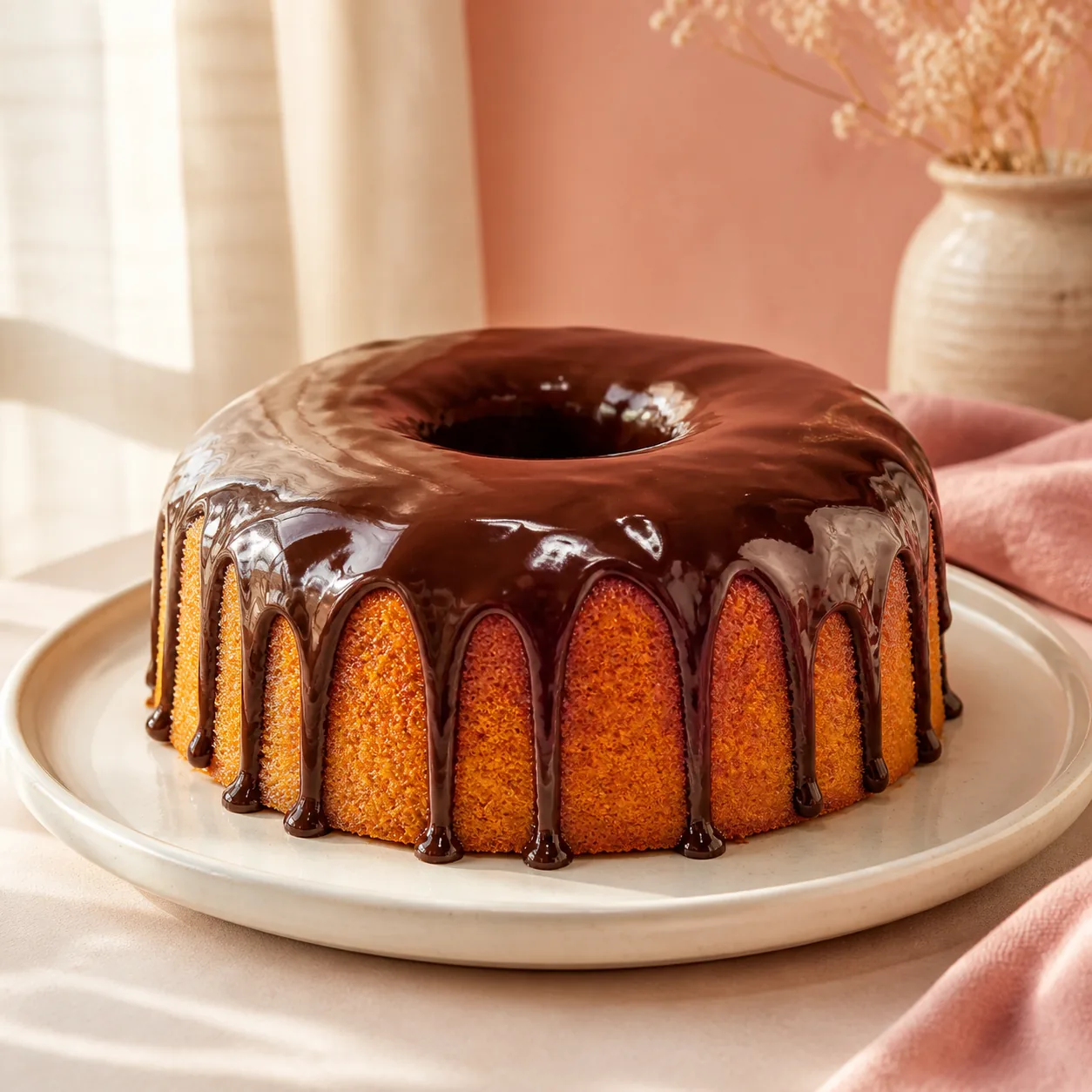 Bolo de cenoura com cobertura