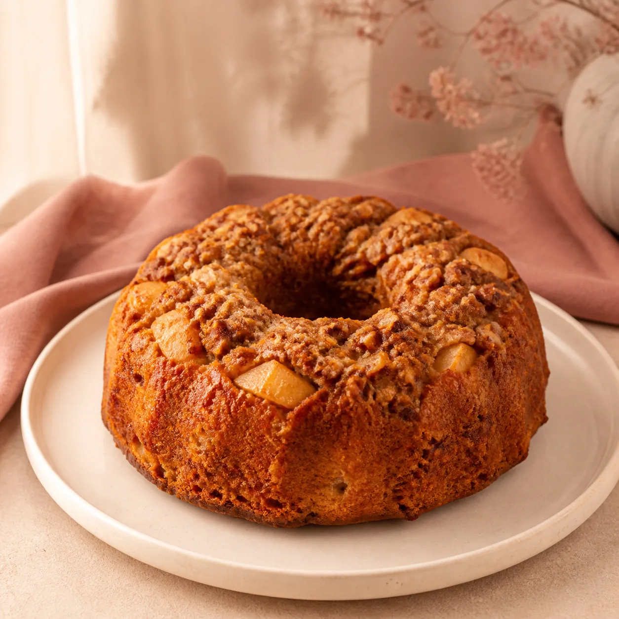 Bolo de maçã e castanha