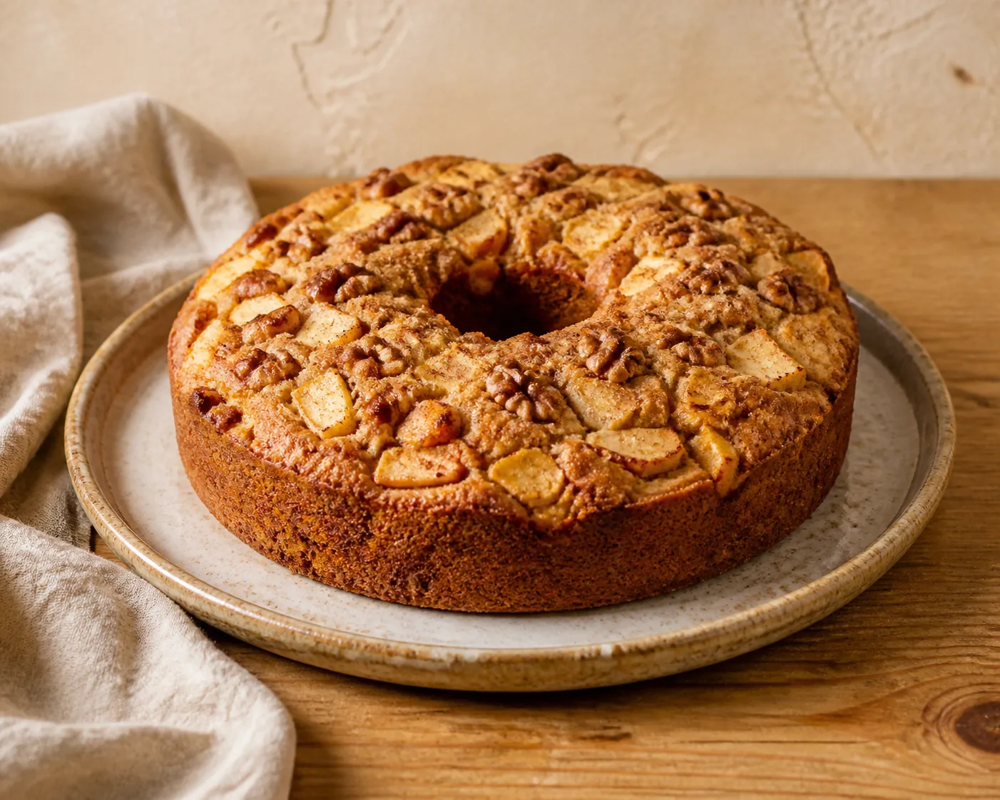 Bolo de maçã e nozes