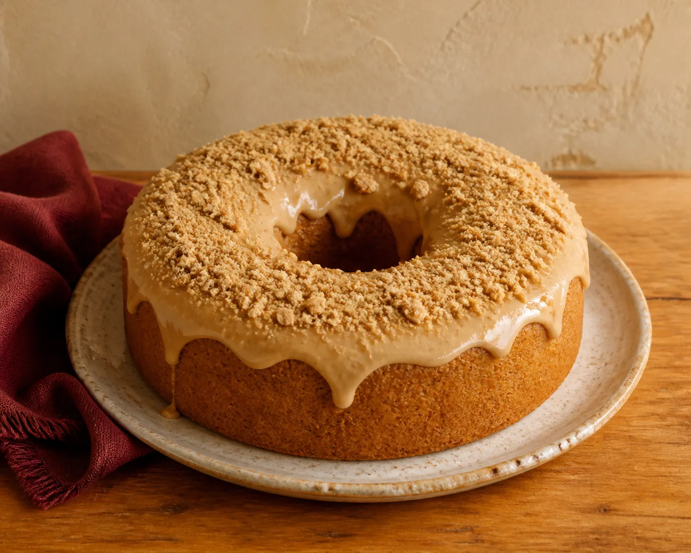 Bolo de paçoca com cobertura de paçoquinha